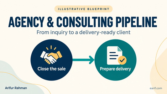 Agency and consulting pipeline: close the sale, then prepare delivery.