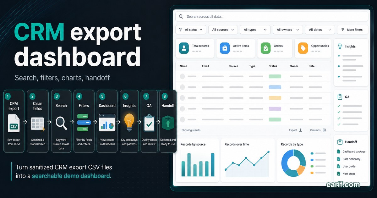 CRM Export Search And Dashboard Demo service preview image for eArif.com