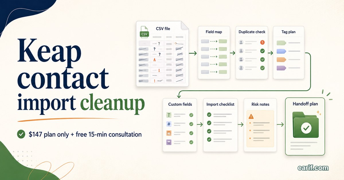Keap Contact Import Cleanup Plan service preview image for eArif.com