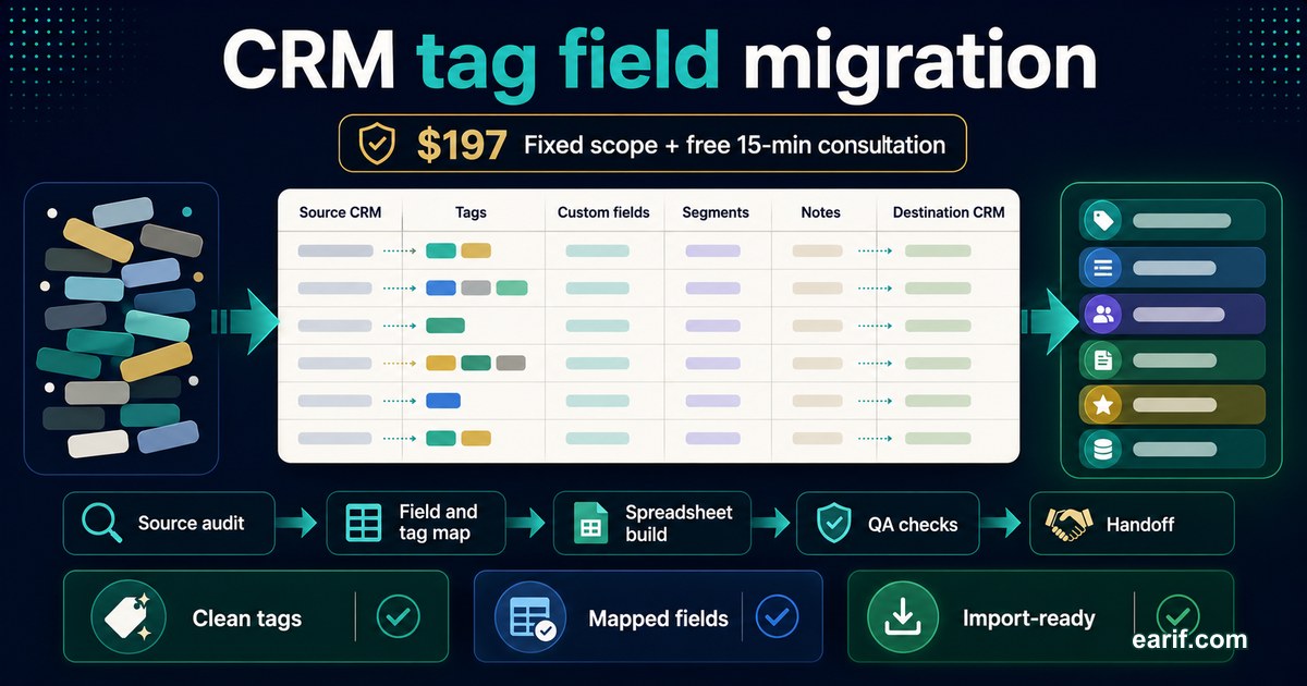 CRM Tag And Field Migration Spreadsheet service preview image for eArif.com
